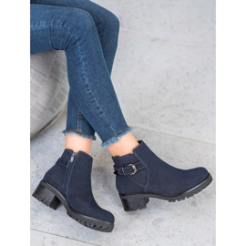 J. Star Bottines en daim bleu marine 3