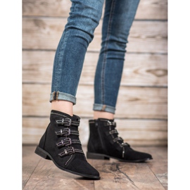 Bestelle Bottines En Daim Avec Boucles le noir 3