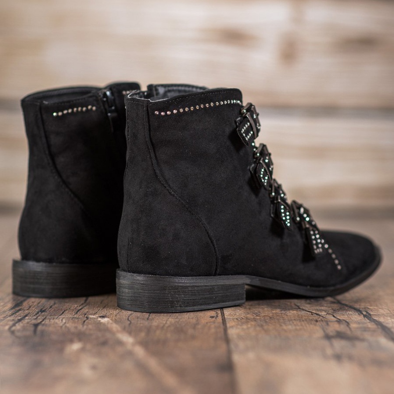 Bestelle Bottines En Daim Avec Boucles le noir 1
