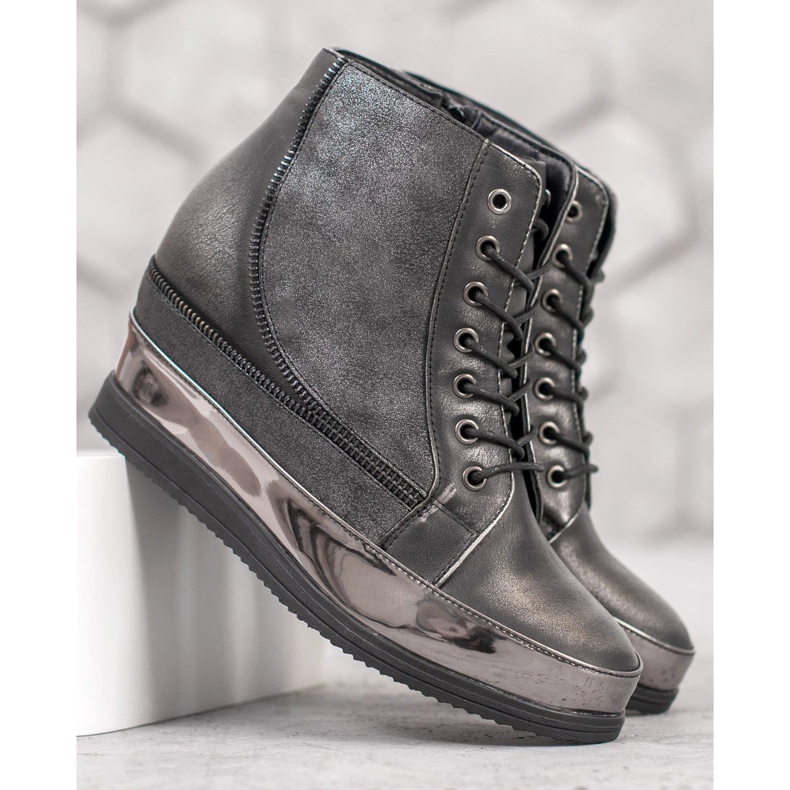 Sergio Leone Baskets argentées gris 1