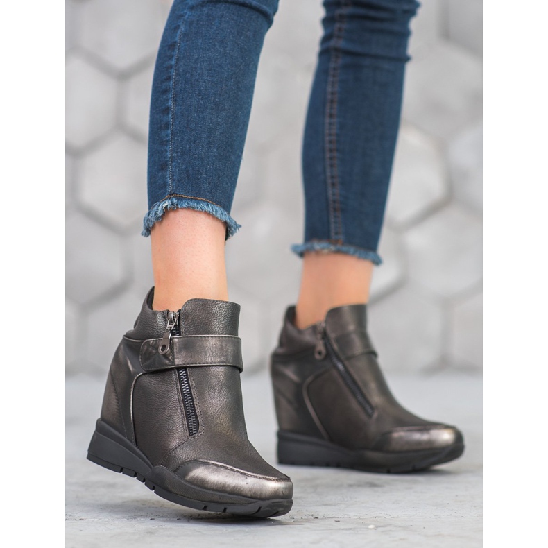 Sergio Leone Baskets sur la fermeture éclair gris 1 Sergio Leone Baskets sur la fermeture éclair gris 1