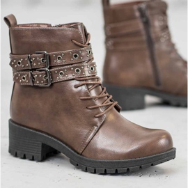 SHELOVET Travailleurs lacés brun 1