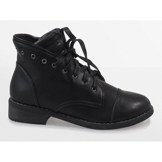 Bottines noires à lacets LA-12 le noir 2