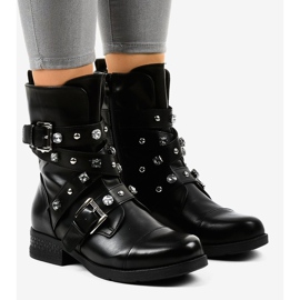 Bottes hautes isolantes noires décorées de 88093 1