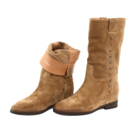 Bottines compensées en daim Badura 9441 brun 6