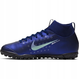 Nike Mercurial Superfly 7 Academy Mds Tf Jr BQ5407 401 chaussure de football bleu marine bleu marine 2