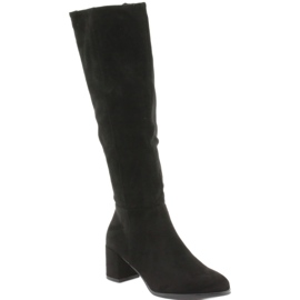 Bottines en daim noir Sergio leone KZ273 1