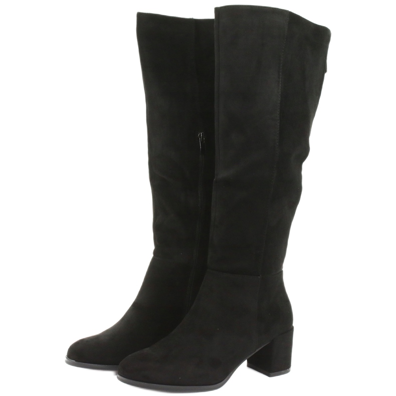 Bottines en daim noir Sergio leone KZ273 2