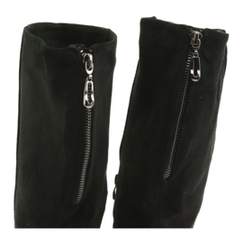 Bottines en daim noir Sergio leone KZ273 4