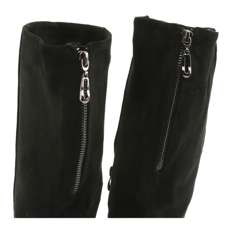 Bottines en daim noir Sergio leone KZ273 4