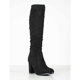 Wilady Bottes en daim sur un pilier le noir 3