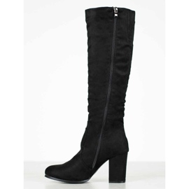 Wilady Bottes en daim sur un pilier le noir 4