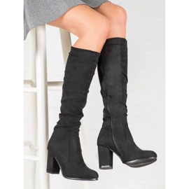 Wilady Bottes en daim sur un pilier le noir 5