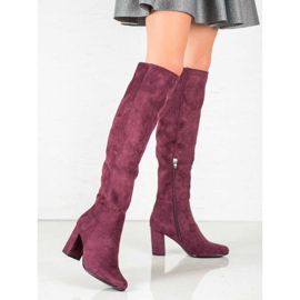 Goodin Bottes en daim violet 4