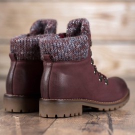 SHELOVET Bottines à lacets bordeaux rouge 1 SHELOVET Bottines à lacets bordeaux rouge 1