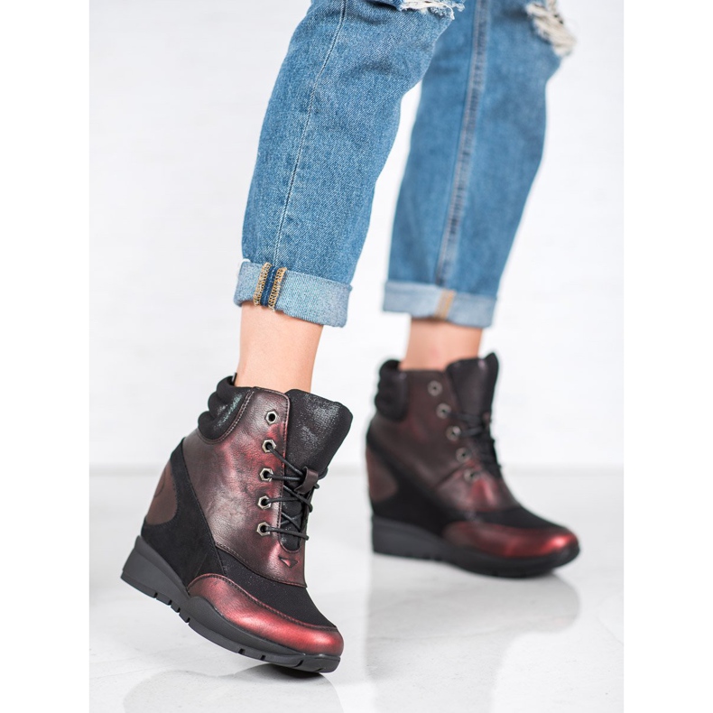 Sergio Leone Baskets bordeaux rouge 1