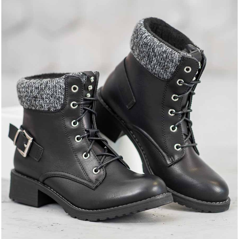 SHELOVET Côtés noirs à lacets le noir 2