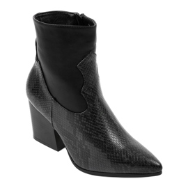 Bottines noires sur le poteau serpent YK-117 1