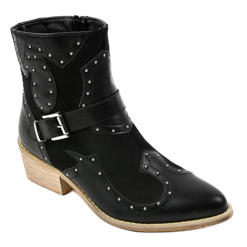 Bottines noires sur le poste de santiags 88113 le noir 1