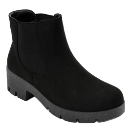 Bottines noires à talons hauts et élastique 9996-6 le noir 1