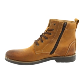 Bottines à talons hauts sur la fermeture éclair Riko 884 folle ensoleillée brun jaune 2