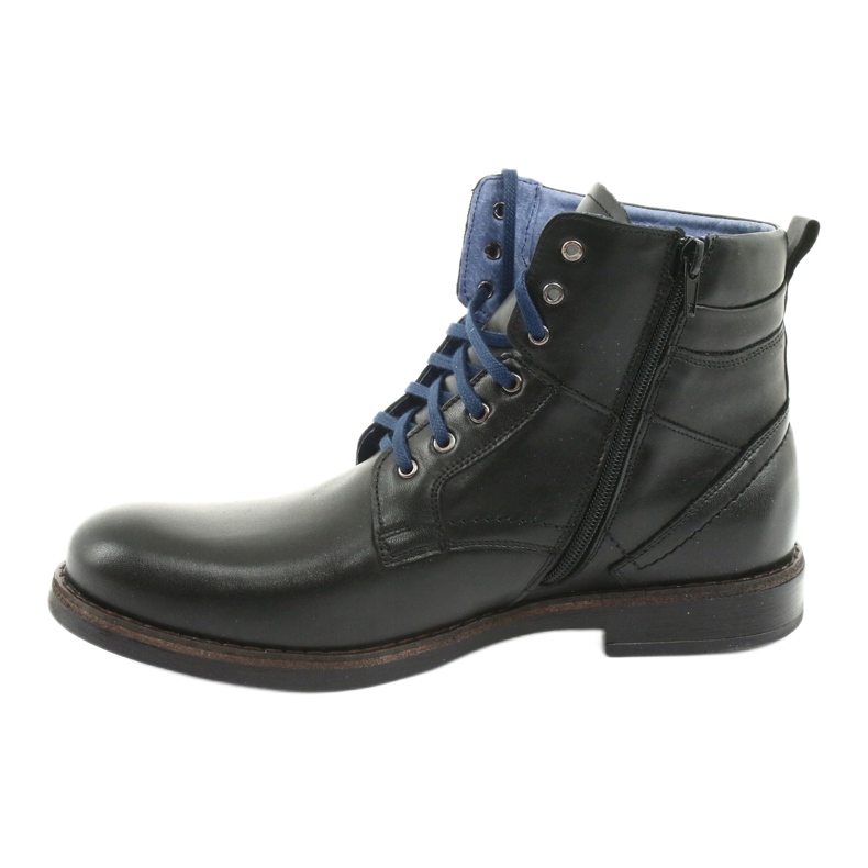 Nikopol Bottes en cuir masculin isolées d'une fermeture éclair 700 noir le noir 2