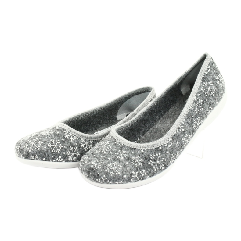 Chaussons feutre Adanex 24213 flocon de neige blanche gris 3