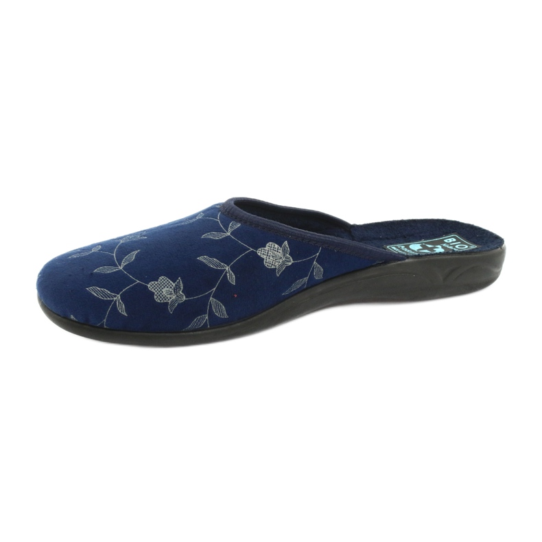 Chaussons velours Adanex 18112 bleu marine noir 2