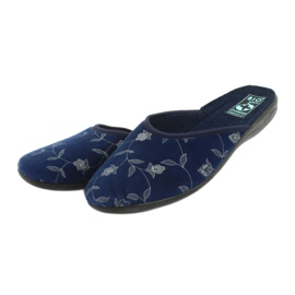 Chaussons velours Adanex 18112 bleu marine noir 3