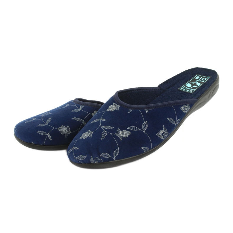 Chaussons velours Adanex 18112 bleu marine noir 3