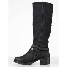 SHELOVET Bottes avec ceinture décorative noir 1