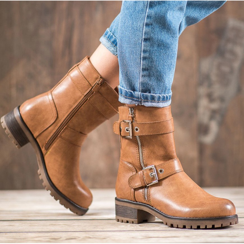 SHELOVET Travailleurs avec fermeture éclair ornée brun 1