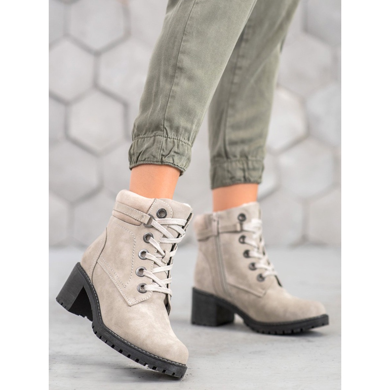 Goodin Bottes chaudes à talons hauts gris 1