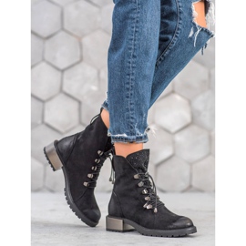 Goodin Bottines en daim à côtes le noir 1