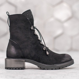 Goodin Bottines en daim à côtes le noir 4