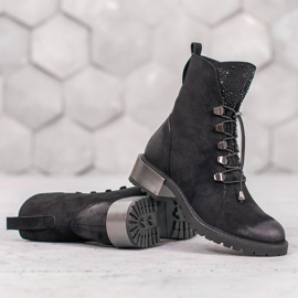 Goodin Bottines en daim à côtes le noir 5