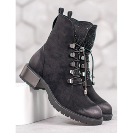 Goodin Bottines en daim à côtes le noir 7