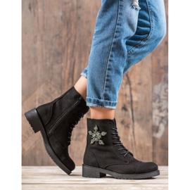 SHELOVET Bottines en daim noir le noir 5