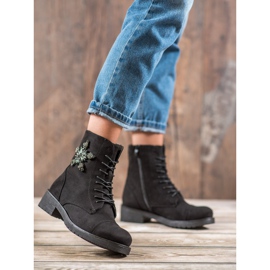 SHELOVET Bottines en daim noir le noir 6