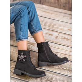 SHELOVET Bottines en daim noir le noir 4