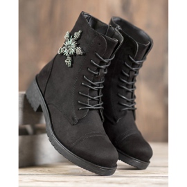 SHELOVET Bottines en daim noir le noir 1