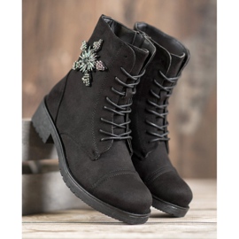 SHELOVET Bottines en daim noir le noir 3