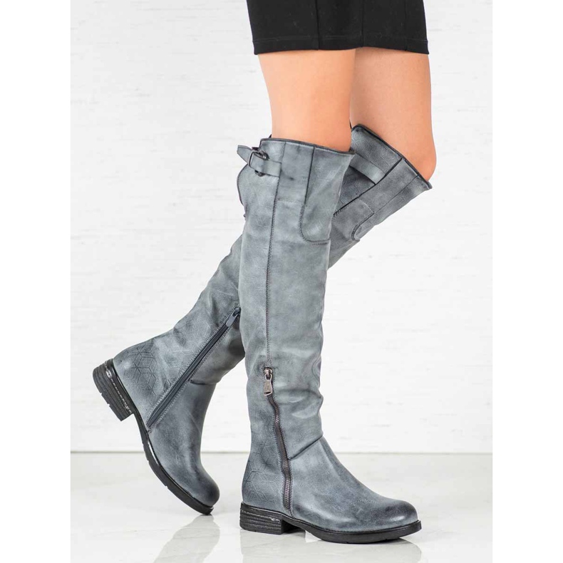 Forever Folie Bottes en cuir écologique bleu 1