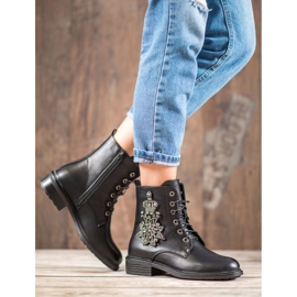 Lovery Bottes avec des cristaux le noir 1