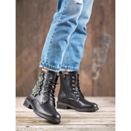 Lovery Bottes avec des cristaux noir 2