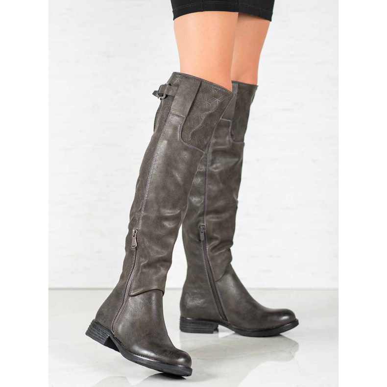 Forever Folie Bottes en cuir écologique gris 2