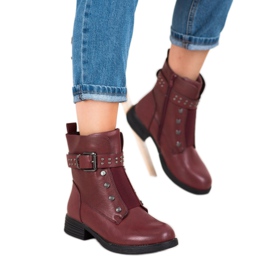 J. Star Boots bordeaux à élastique rouge 1 J. Star Boots bordeaux à élastique rouge 1