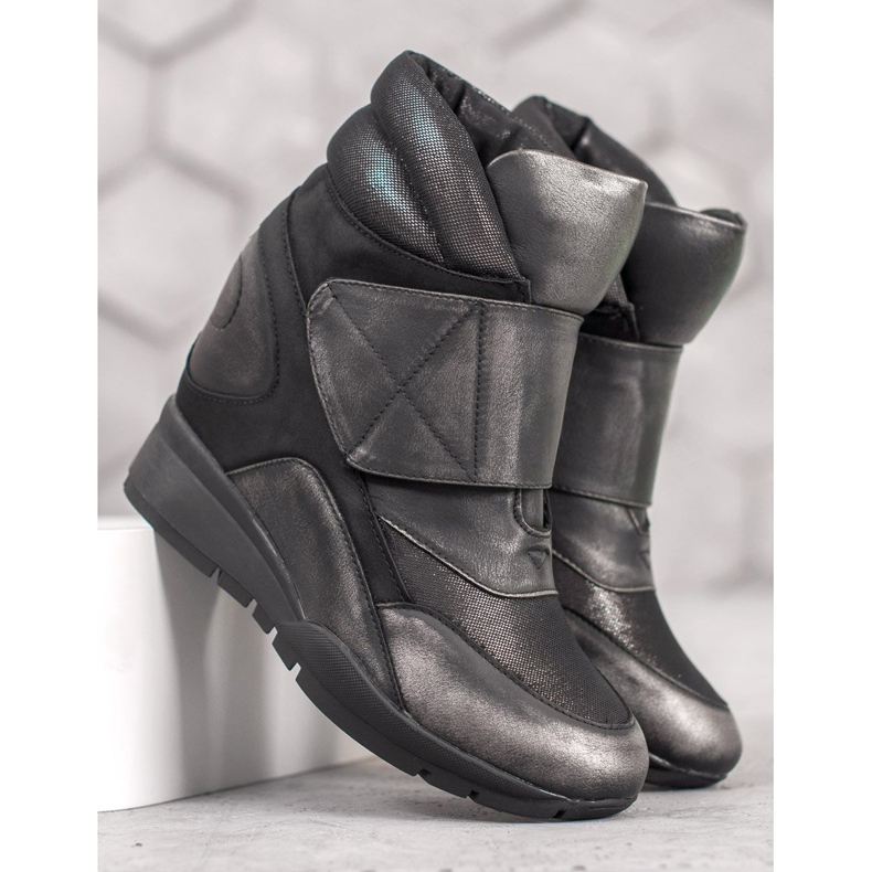 Sergio Leone Baskets Velcro gris 1