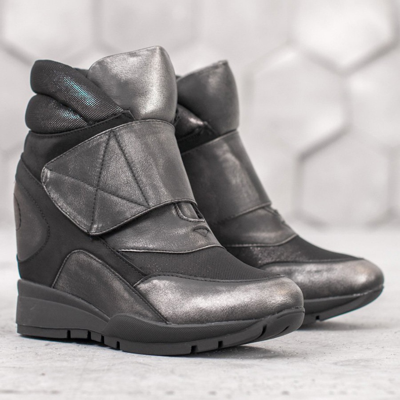 Sergio Leone Baskets Velcro gris 2