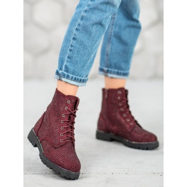 Sweet Shoes Bottines en daim bordeaux rouge 6